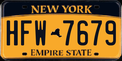 NY license plate HFW7679