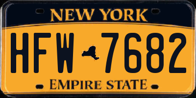 NY license plate HFW7682