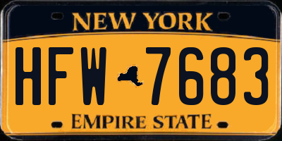 NY license plate HFW7683