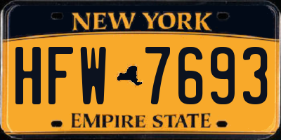 NY license plate HFW7693