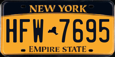 NY license plate HFW7695