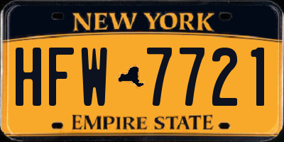 NY license plate HFW7721