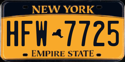 NY license plate HFW7725