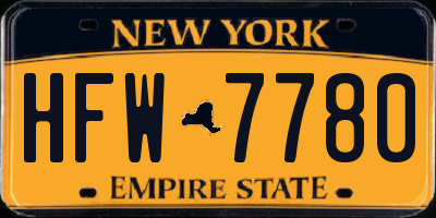 NY license plate HFW7780
