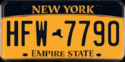 NY license plate HFW7790