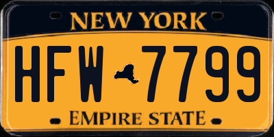 NY license plate HFW7799