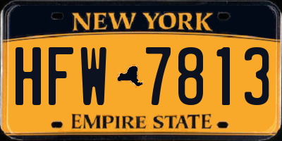 NY license plate HFW7813