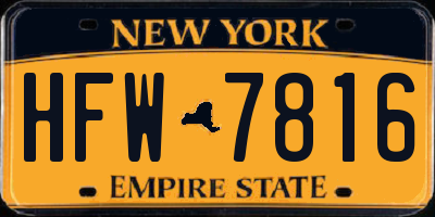 NY license plate HFW7816