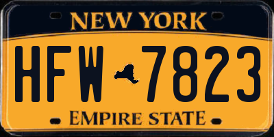 NY license plate HFW7823