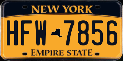 NY license plate HFW7856