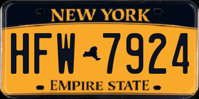 NY license plate HFW7924