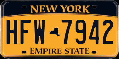 NY license plate HFW7942