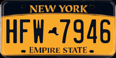 NY license plate HFW7946