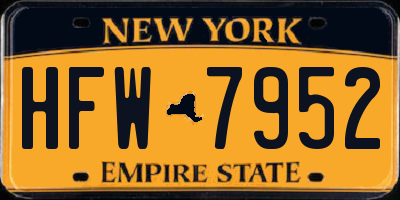 NY license plate HFW7952