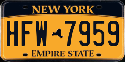 NY license plate HFW7959