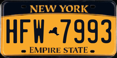 NY license plate HFW7993