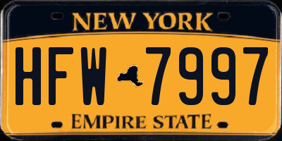 NY license plate HFW7997