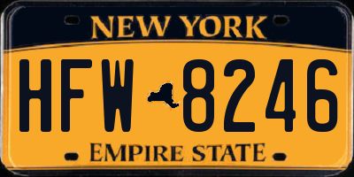 NY license plate HFW8246