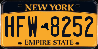 NY license plate HFW8252