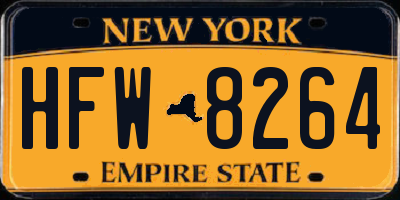 NY license plate HFW8264