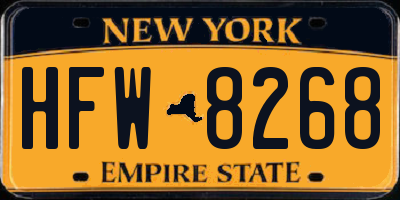 NY license plate HFW8268