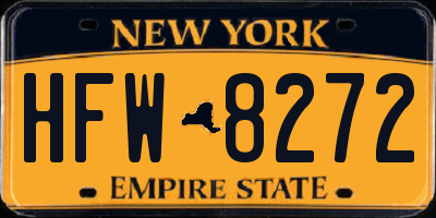 NY license plate HFW8272