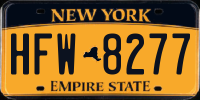 NY license plate HFW8277