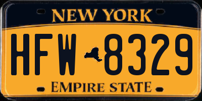 NY license plate HFW8329