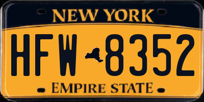 NY license plate HFW8352