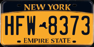 NY license plate HFW8373