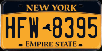 NY license plate HFW8395