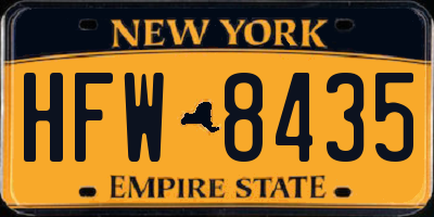 NY license plate HFW8435