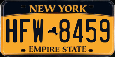 NY license plate HFW8459