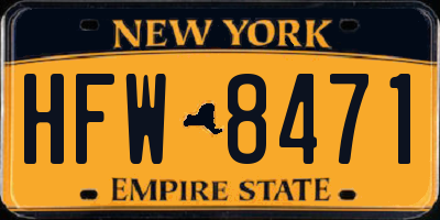 NY license plate HFW8471