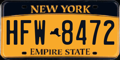 NY license plate HFW8472