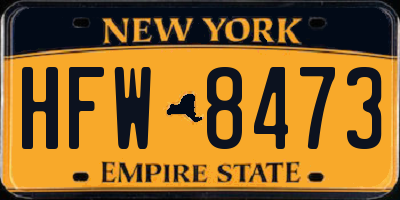 NY license plate HFW8473