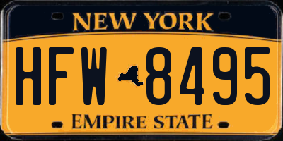 NY license plate HFW8495