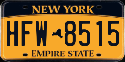 NY license plate HFW8515