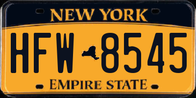 NY license plate HFW8545