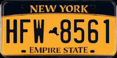 NY license plate HFW8561