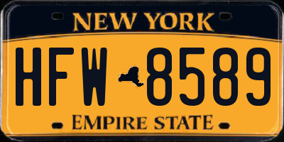 NY license plate HFW8589