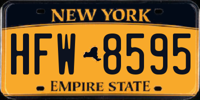 NY license plate HFW8595