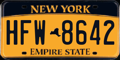 NY license plate HFW8642