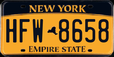 NY license plate HFW8658