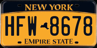 NY license plate HFW8678
