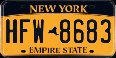 NY license plate HFW8683