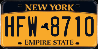 NY license plate HFW8710