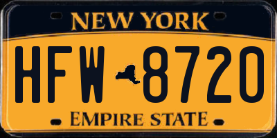 NY license plate HFW8720