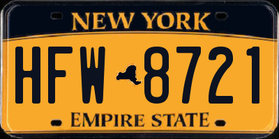 NY license plate HFW8721