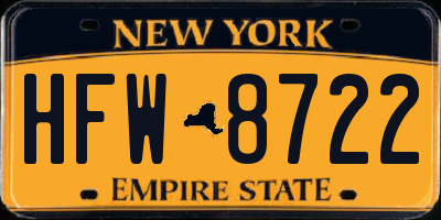 NY license plate HFW8722